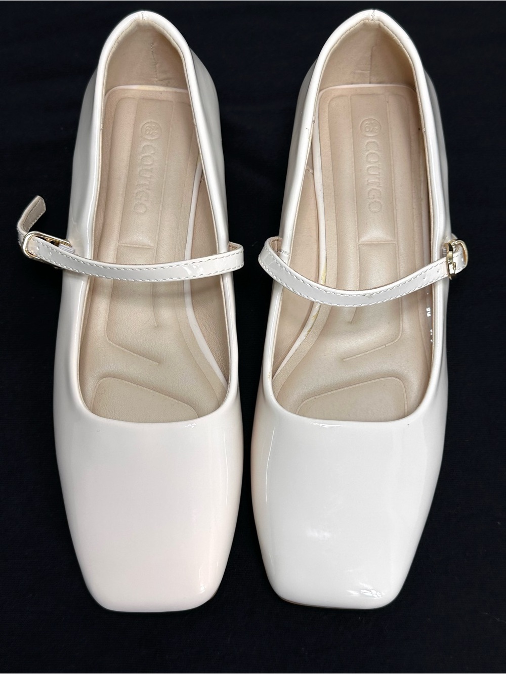 Coutgo Patent Leather Powder Pink Mary Jane Square Tor Shoes 6.5